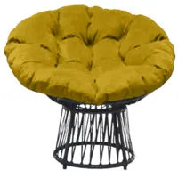 Кресло садовое Craftmebel Папасан Премиум (графит/желтый)