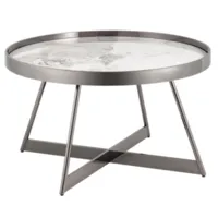 Журнальный столик Stool Group Гера 80x80 / ECT-280-GM (белый/темный хром)