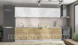 Прямая кухня Адель 2.6 м, ДСП, белый/дуб крафт золотой