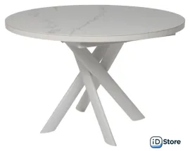 Кухонный стол Мамадома Ronaldo-120 раздвижной 120-160 (patagonoa bianco gloss premium cer/белый)