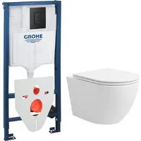 Унитаз подвесной Lauter Vortex 2110830GROHE Solido 38811KF037131000 с кнопкой (прямоугольная, черный)