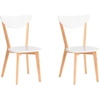 Стул TetChair Maxi жесткое сидение (2шт, белый/натуральный)