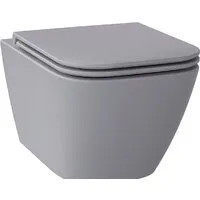 Унитаз подвесной Wellsee Pure BY Wellsee RimFree 182605001 (чаша, пневмокрышка, матовый серый)