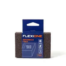 Губка абразивная 4-х стр, 100x70x25мм Р60 Flexione