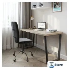 Стол Домус СП013 12.013.403.07 (вяз светлый/металл черный)