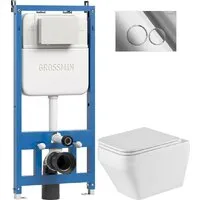Унитаз подвесной Grossman GR-4410SQ 900.K42.01.000 Galaxy 700.K45.01.100.100 (хром глянцевый)