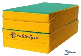 Cпортивный мат Perfetto Sport 5 складной 200x100x10 (зеленый/желтый)