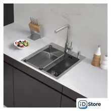 Кухонная мойка ARFEKA Eco AR мойка 450500, коландер G, дозатор Satin Decor Millet