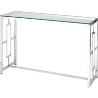 Консольный стол Stool Group Бруклин 120x40 (прозрачное стекло/сталь серебристый)