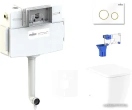 Унитаз Lavinia Boho Relfix Aveo Rimless 5 в 1 87551081 (белый/золотистый пластик)