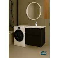 Мебель для ванных комнат Vela Тумба под умывальник Vela Мира 66П под Kamilla (черный) TU1781