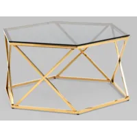 Журнальный столик Stool Group Круз 93x80 / ECT-187-TG (стекло Smoke/сталь золото)