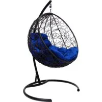 Подвесное кресло M-Group Круг 11050410 (черный ротанг/синяя подушка)