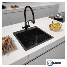 Кухонная мойка ARFEKA Eco AR 500500 Black PVD Nano Decor Volcanic Rock