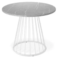 Обеденный стол Sheffilton SHT-TU85/TT90 МДФ (белый муар/серый мрамор)