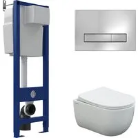 Унитаз подвесной Berges Wasserhaus Ventas Rimless АТОМ 410 AT-043340 (с сиденьем)