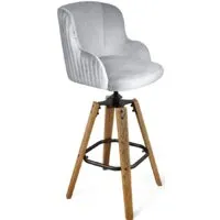 Стул с подлокотниками Sheffilton SHT-ST39-1/S93 (серое облако/дуб коричневый брашированный/черный муар)