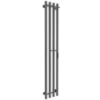 Полотенцесушитель Маргроид Ferrum Inaro 4 СНШ 150x6x18 скрытого монтажа (черный матовый, таймер справа по середине, крючки 4/2)