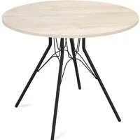 Кухонный стол Sheffilton SHT-TU34-P/80 ЛДСП (черный муар/дуб беленый)