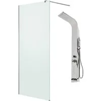 Душевая стенка Saniteco Walk-In SN-W8MC100 LYPA-2 (хром/панель хром глянцевый)
