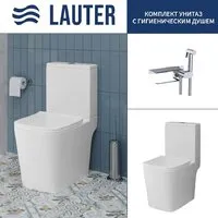 Унитаз напольный Lauter W09 S-TRAP 21900004 гигиенический душ AquaTech 21LT0101CH (вертикальный выпуск)