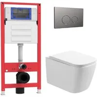 Унитаз подвесной Oliveeka OL-MQ-003 OL-1216 OL-R22-BGM (матовый оружейный металл)