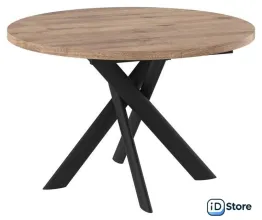 Кухонный стол Мамадома Ronaldo-120 раздвижной 120-160 (дуб веллингтон/черный)