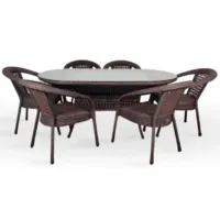 Обеденная группа AIKO CAMELLIA с овальным столом 7034П Шоколад
