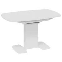 Кухонный стол Трия Хилтон раздвижной Тип 2 (белый глянец/стекло глянцевое белое)