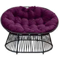 Кресло садовое Craftmebel Мамасан Премиум (черный/фиолетовый)