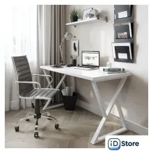 Стол Домус СП014 12.014.403.01 (белый/металл белый)