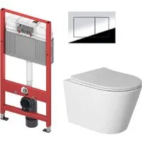 Унитаз подвесной Saniteco Torando T-201W TECE Kit 9400412 (с кнопкой хром глянец)