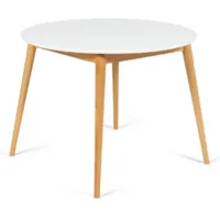 Обеденный стол TetChair Боско круглый раскладной (белый/натуральный)
