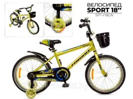 Детский двухколесный велосипед FAVORIT модель SPORT, SPT-Y18GN