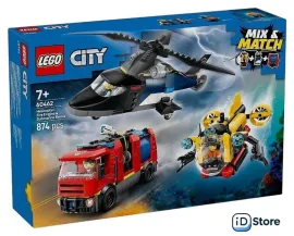 Конструктор LEGO City 60462 Вертолет, пожарная машина и подводная лодка