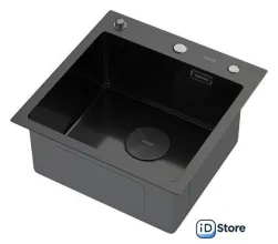 Кухонная мойка ARFEKA ECO AR 450450 POP-UP BLACK PVD NANO DECOR MILLET GRAINS (настольная)