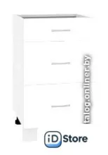 Шкаф напольный Кортекс-мебель Корнелия Лира НШ50р3ш без столешницы (белый)