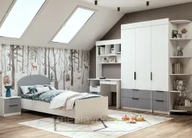 Набор мебели в детскую Лавис - Комплект 8 - Белый/Белый Софт/Серый Эмалит