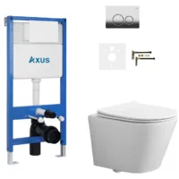 Унитаз подвесной с инсталляцией Axus 011D с унитазом Brill0 2380t и кнопкой 097IC