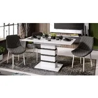 Кухонный стол Трия Мадейра тип 1 (белый глянец/ателье темный)