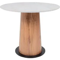 Кухонный стол Lepremo AV 2317 МДФкерамика 900 (белый глянцевый Carla Larkin/черныйHPL дуб вотан)