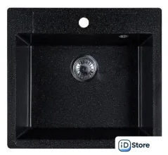 Кухонная мойка Marblan Cubi (черный, с сифоном)