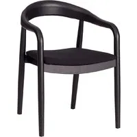 Стул с подлокотниками TetChair Baldur (дерево вяз/ткань лен, черный/черный лен)