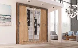 Шкаф-купе Соренто - Дуб крафт/Бетон темный (2м)