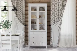 Шкаф с витриной Сага 90 белый