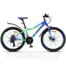 Велосипед Stels Navigator 450 Md 24" (синий/неоновый-зеленый)