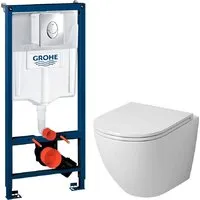 Унитаз подвесной Grossman GR-4455SQ GROHE Rapid SL 38721001 (с сиденьем, с кнопкой)