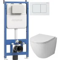 Унитаз подвесной Grossman GR-4455SQ 900.K45.01.000 Classic 700.K45.04.01M.01M (белый матовый)