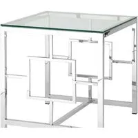 Журнальный столик Stool Group Бруклин 55x55 EET-013 (прозрачное стекло/сталь серебристый)