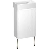 Мебель для ванных комнат Wellsee Тумба под умывальник 3 в 1 WC Area 221801003 (тумба/матовый белый, раковина/глянцевый белый, ножки/нержавеющая сталь)